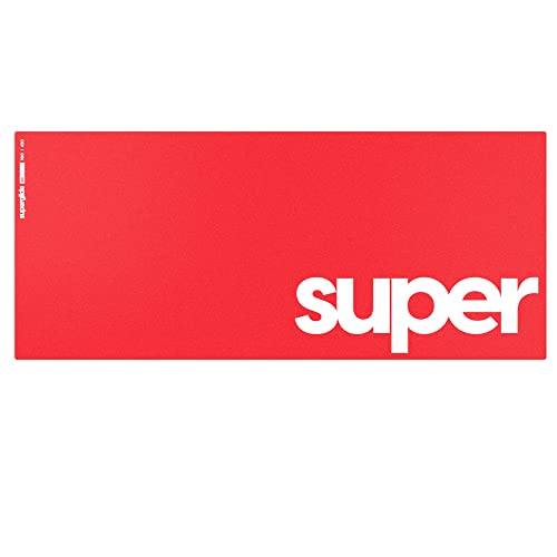 Pulsar - Superglide Premium Glass Mouse Pad ALUMINO-Silicate Glass Surface Anti-Slip Fully Molded high-Density Silicone Rubber 19.3in x 16.5in (XL, Red) - XX-Large - Red