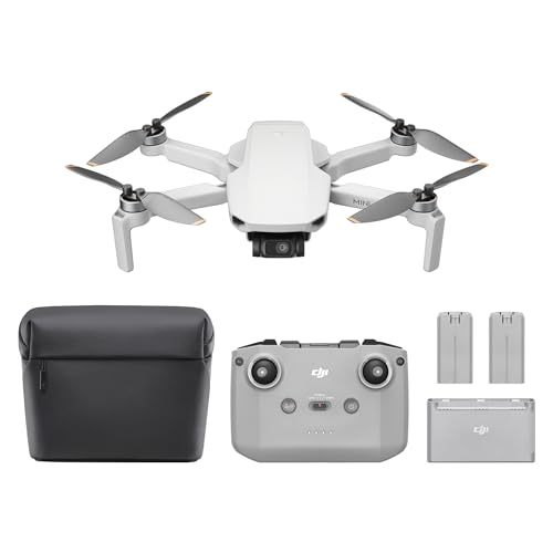 DJI Mini 4K Fly More Combo, Drone with 4K UHD Camera for Adults, Under 249 g, 3-Axis Gimbal Stabilization, 10km Video Transmission, Auto Return, 3 Batteries for 93-Min Max Flight Time, QuickShots - Mini 4K Fly More Combo (93-min)