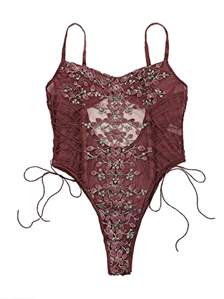  WDIRARA Women's Floral Embroidery Underwire Lingerie