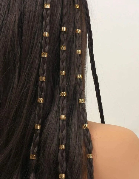 40 piece gold hair rings
