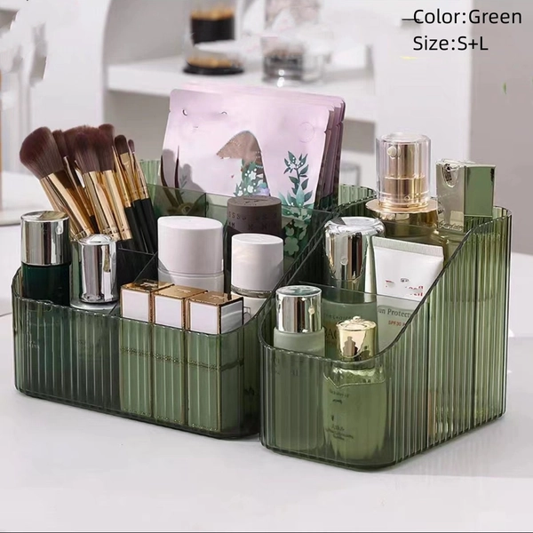 Clear Cosmetic Makeup Organiser | Lipstick Organizer Box | Jewellery Storage | Sundries Separated Desktop Storage | Desk Storage