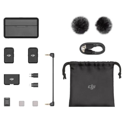 DJI Mic 2-Person Compact Digital Wireless Microphone System/Recorder for Camera & Smartphone, 2.4 GHz 