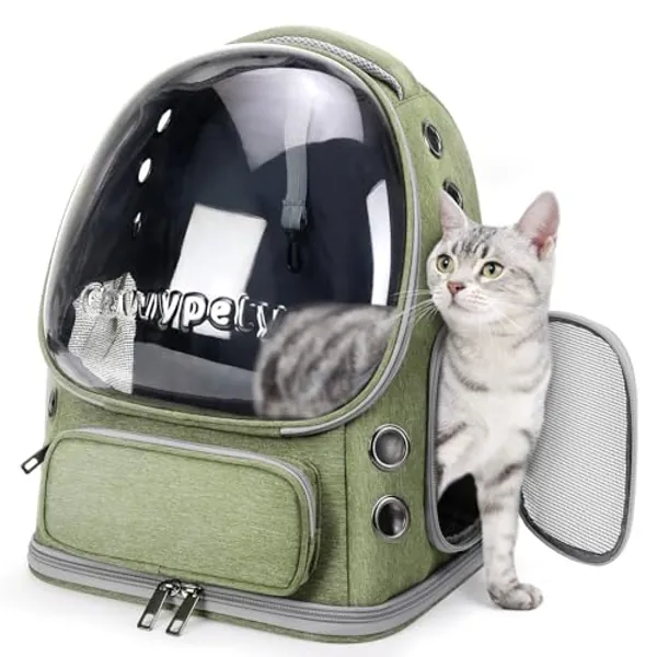 Cawypety Cat Carrier, Cat Backpack Carrier, Large Pet Carrier for Cat Under 15 lbs, Dog and Small Pet, Breathable Cat Bag Carrier Used in Car, Hiking, Cycling Travel