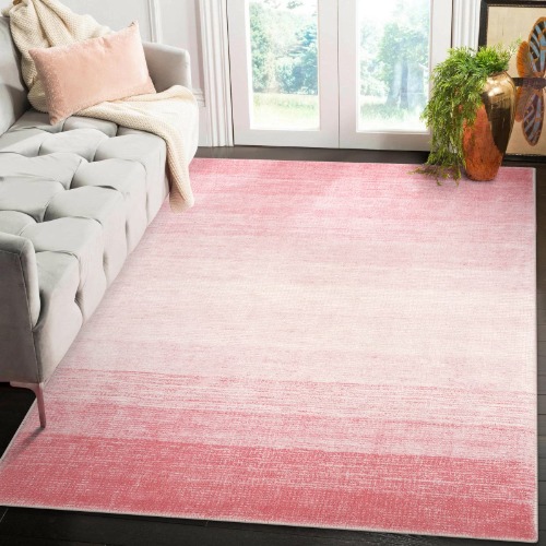 Wonnitar Modern Ombre Washable Rug, 5x7 Light Pink Rugs for Living Room, Abstract Non-Slip Pink Area Rugs for Bedroom Girls, Non-Shedding Soft Large Throw Carpet for Bathroom (Pink,5'x7') - 150 x 210 cm (Rectangular) - Pink