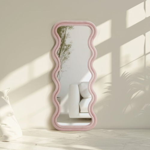 Sierra Wavy Full Length Dressing Mirror - Pink 