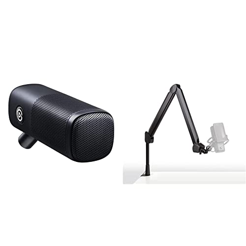 Elgato Wave DX - Dynamic XLR Microphone Wave Mic Arm for Podcasting, Streaming, Broadcasting, No Signal Booster Required, Works with Any Interface, for Mac, PC - XLR Mic Set - High Rise - Black