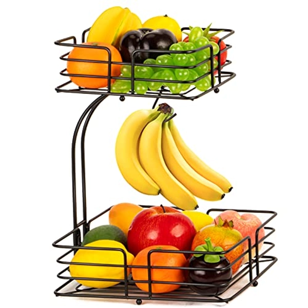 Auledio HHH-123 Fruit Vegetables Basket Bowl, 1 PACK, Black