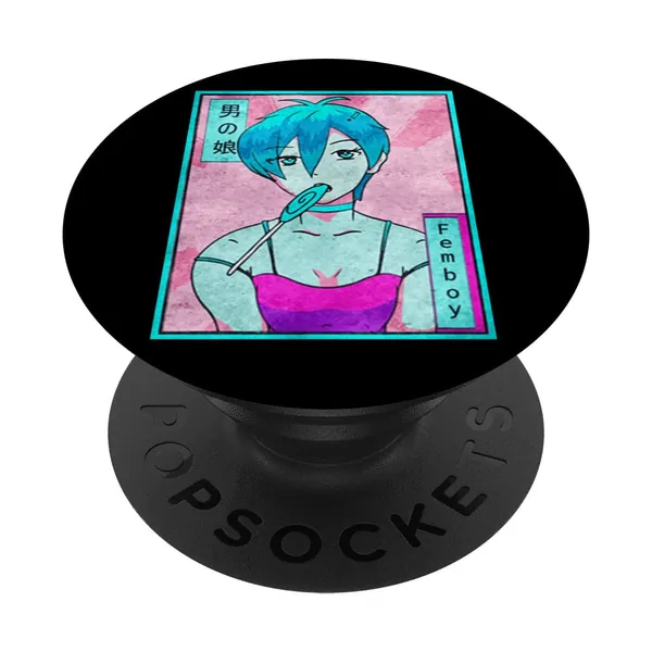 Femboy Anime Ragazzo Giapponese Vapowave Estetica PopSockets PopGrip Intercambiabile