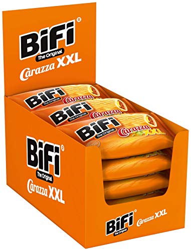 BiFi Carazza Original XXL – 16er Pack (16 x 75 g) – Herzhafter Pizzasnack zum Mitnehmen - Carazza - 75 g (16er Pack)