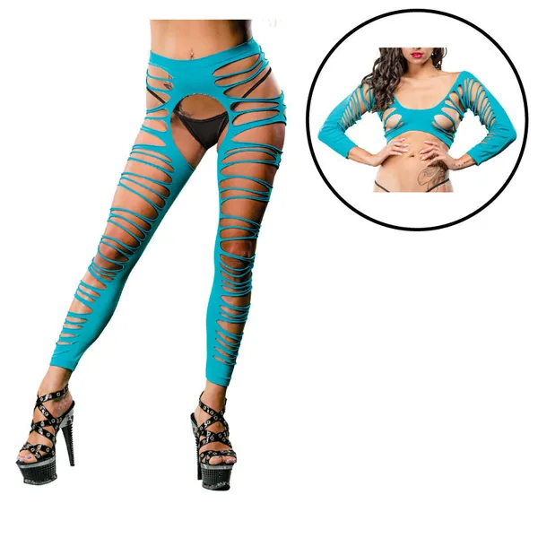 Turquoise Crotchless Leggings Packaging Box