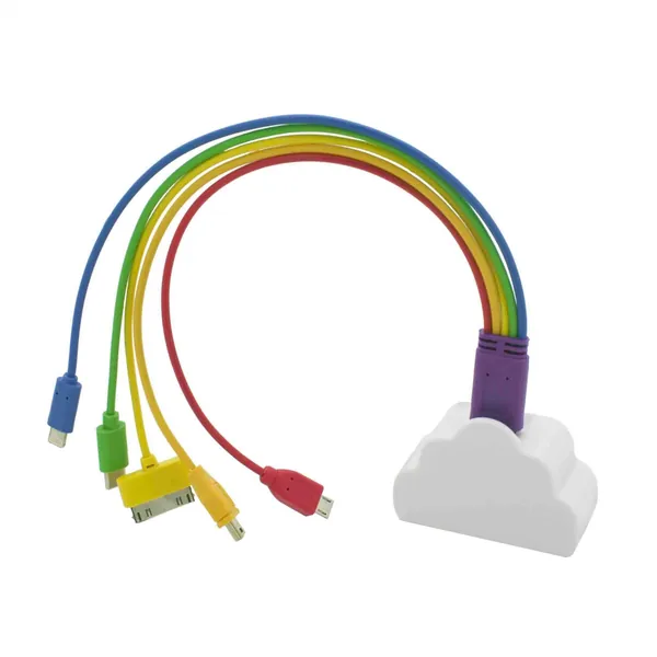 Cloud USB Wall Charger & Rainbow 5-in-1 Cable Set