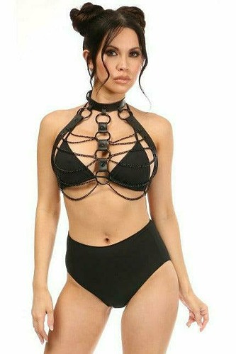 New Candy Collection - Black Chain Harness - O/S / As Shown