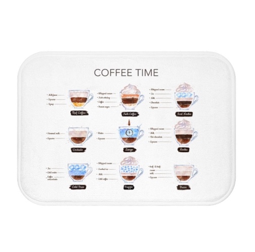Coffee Time Drinks Bath Mat Home Accents - 24" × 17"