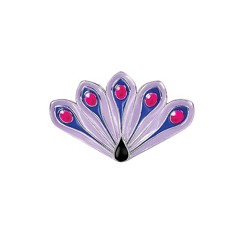 ZAG STORE - Miraculous Ladybug - Peacock Charged Brooch, Stainless Steel, Dark Blue, Pink, Purple