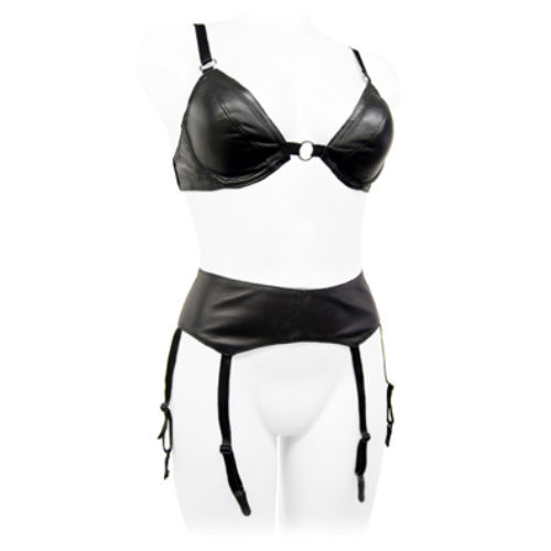 Black Leather Garter Belt