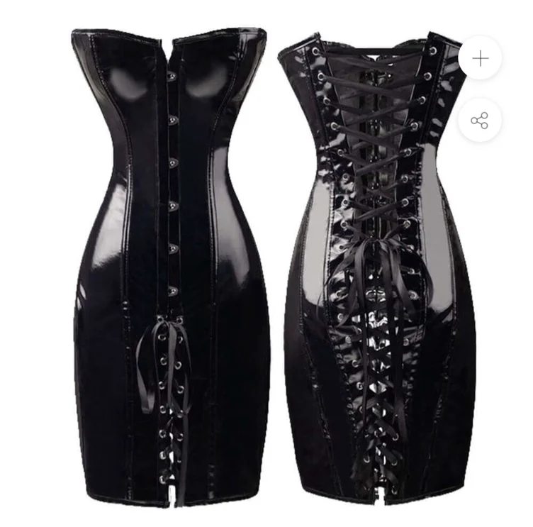 Lace-Up PVC Leather Dress