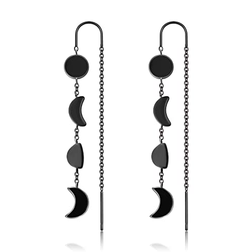 LINGBG JEWELRY 2 Pairs S925 Sterling Silver Chain Threader Earrings For Women Bar Wrap Threader Dangle Drop Earrings Lightweight Minimalist Hypoallergenic Earrings Anniversary Christmas Jewelry Gift - 9# Threader earrings