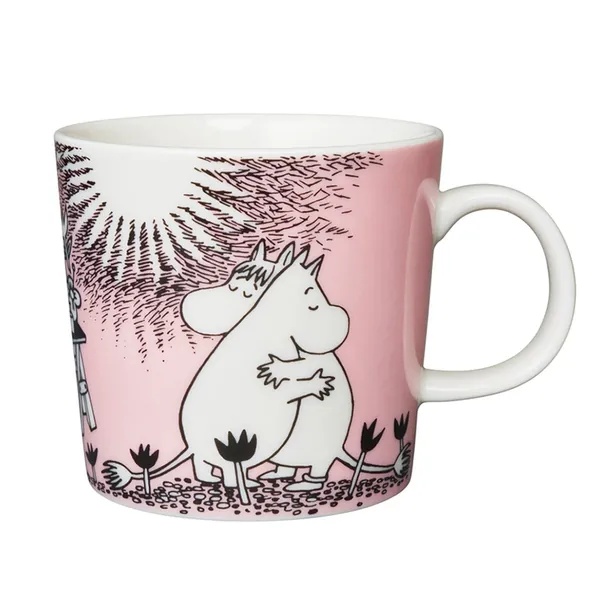 Iittala Moomin Pink Love Mugg, Rosa, Vit, 0.3 l