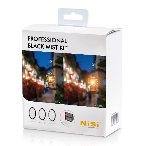 NiSi 67 mm Black ProMist Professional Kit – Black Mist 1/2, 1/4, 1/8 rengöringsduk och filterväska