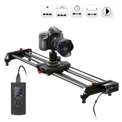 Camera Slider Track Dolly Slider Rail System with Motorized Time Lapse and Video Shot Follow Focus Shot and 120 Degree Panoramic Shooting 31" 80cm - 