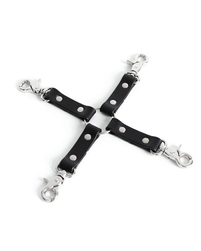 Hard Leather Hogtie | Black / Silver