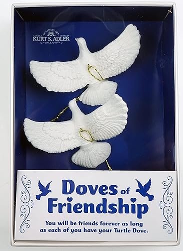 Kurt Adler 4.5" Resin Friendship Dove Ornament Set of 2 - 4.5"