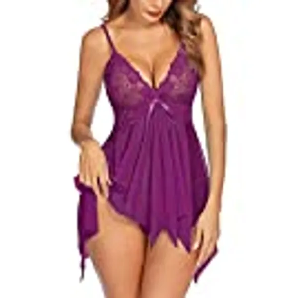 Avidlove Lingerie for Women Lace Babydoll Sleepwear Boudoir Outfits Plus Size Langeray XS-5XL