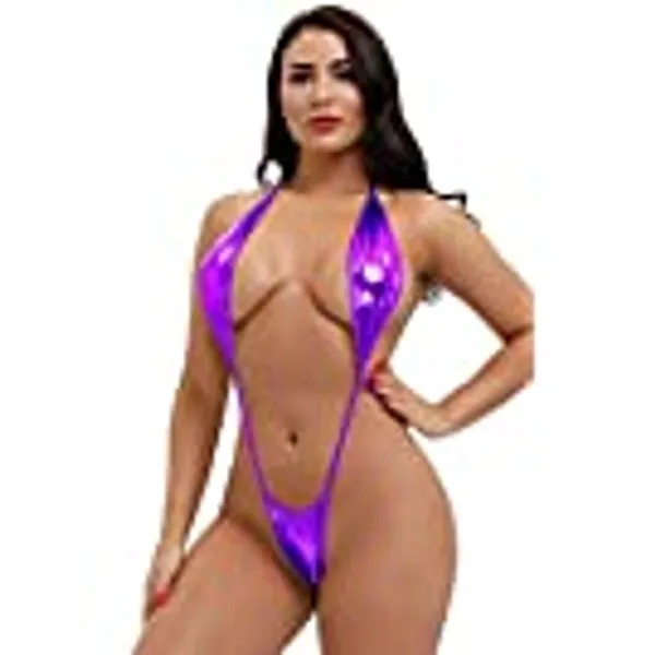 DeSeeni Extreme Micro One Piece Swimwear Sexy Women Monokini Backless Slingshot Swimsuit Teddy Lingerie