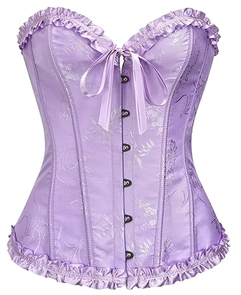 SZIVYSHI Corset Tops for Women, Bustier Shapewear Lingerie, Lace Waist Push Up Bodysuit