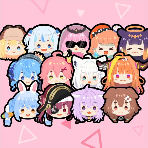Holo Vtuber Stickers Fan Merch, Gura, Calliope, Kiara, Amelia, Ninomae Ina'nis, Suisei, Miko, Fubuki, Coco, Pekora, Marine, Okayu, Korone