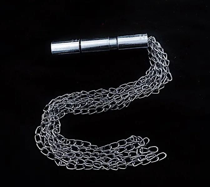 BDSM  Flogger Teaser metal chain link chrome plated handle    Spanking Flogger  Impact Play Gear