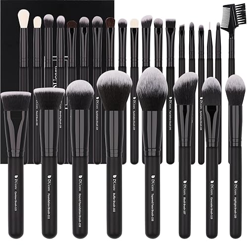 DUcare Professional Makeup Brushes Set 27Pcs Makeup Brush Set Premium Synthetic Kabuki Foundation Blending Face Powder Blush Concealers Eye Shadows Brushes - black