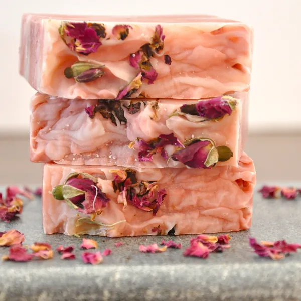 Rose Clay Soap - Organic Natural Handmade Soap- Cold Processed Soap - Vegan - Herbal Soap - Zero Waste - Artisan Soap - Palm Oil Free- Spa
