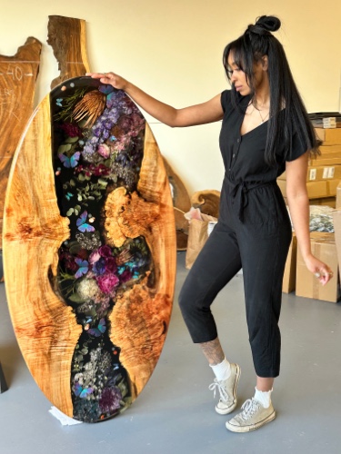 "Ophelia's Garden” Floral Butterfly and Moth Table | Default Title