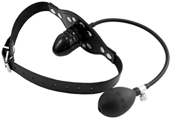 Bondage Latex Leder Dildo Mundknebel Leder Mund Knebel mit aufblasbarem Latex Penis Dildo Pump Mund Knebel mit Pumpe