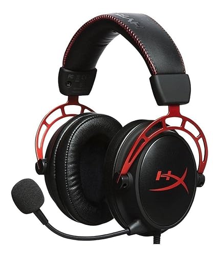 HyperX Cloud Alpha - Gaming Headset, Dual Chamber Drivers, Legendary Comfort, Aluminum Frame, Detachable Microphone, Works on PC, PS4, PS5, Xbox One/ Series X|S, Nintendo Switch and Mobile – Red - Red - Headset