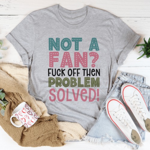 Not A Fan Tee - Athletic Heather / L