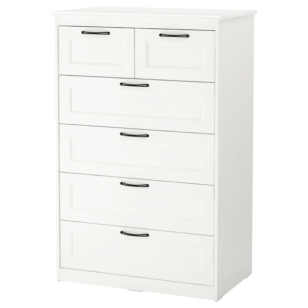 SONGESAND 6-drawer chest - white 32 1/4x49 5/8 "