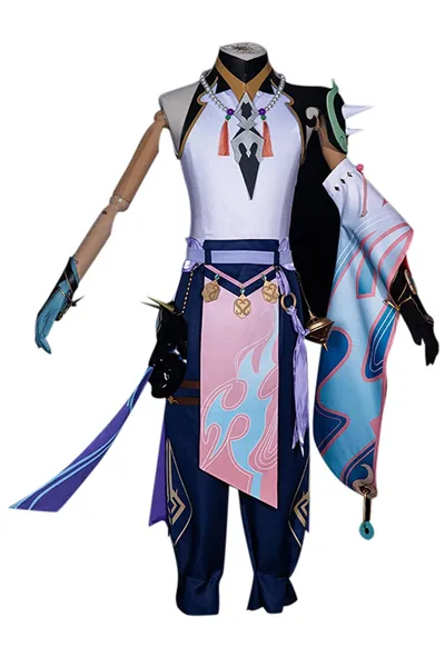 Wolancy Venti Cosplay Outfit Genshin Impact Venti Costume Hoodie Cloak Cape Shorts Suit Hat Full Set