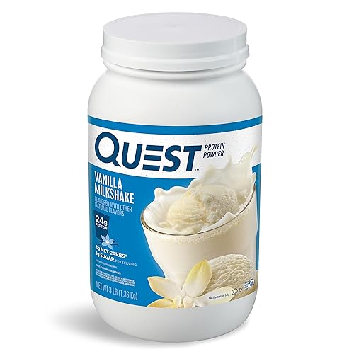 Quest Nutrition Vanilla Milkshake Protein Powder, 24g of Protein, 1g of Sugar, Low Carb, Gluten Free, 3 Pound, 43 servings - Vanilla Milkshake - 43 Servings (Pack of 1)