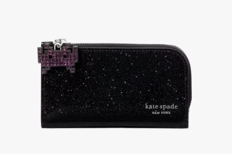 Space Invaders X Kate Spade Glitter Patent Small Bifold Wallet