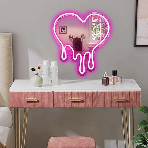 Heart Mirror Neon Sign LED