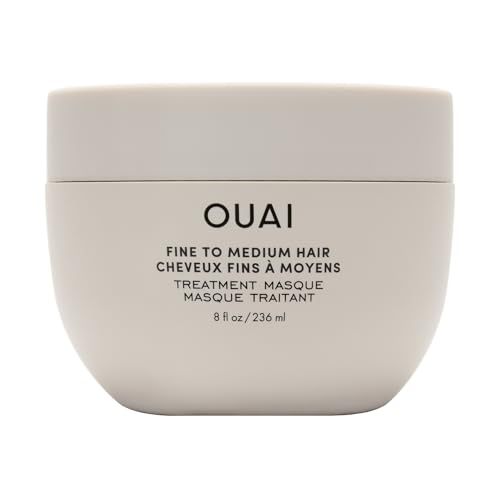 OUAI Fine to Medium Hair Treatment Masque - Hair Mask for Hair Repair, Hydration and Shine - With Shea Butter, Keratin and Panthenol - Paraben, Phthalate and Sulfate Free Hair Care (8 Fl Oz) - Fine To Medium