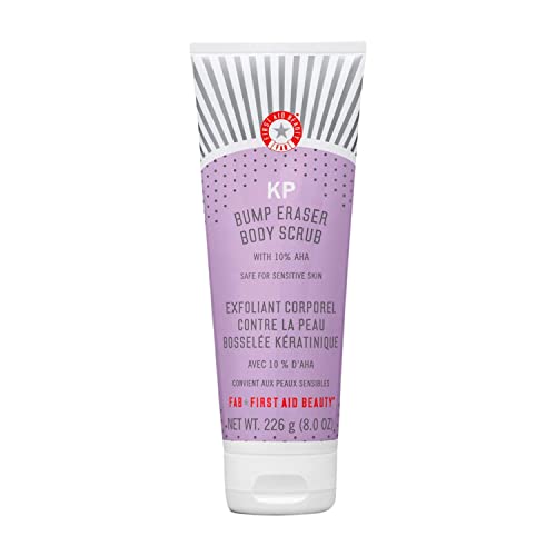 First Aid Beauty KP Bump Eraser Body Scrub Exfoliant for Keratosis Pilaris with 10% AHA – 8 oz - 8 Ounce (Pack of 1)