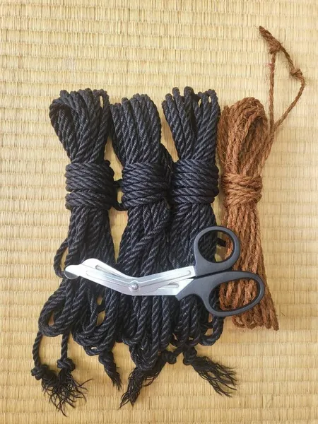 Raven Black Jute Rope, rope torture kit. Vegan bondage rope!  BDSM, shibari.