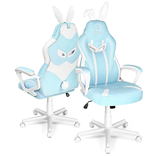 JOYFLY Gaming Chair, Computer Gaming Chair for Teens Girls Gamer Chair for Adults Ergonomic Kawaii PC Office Chair with Lumbar Support（Light-Blue）