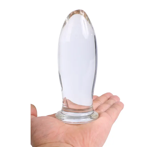 Aptitan 5.5" Large Glass Butt Plug Big Crystal Anal Plug Anal Masturbation Butt Expander Anal Trainer Toy - 