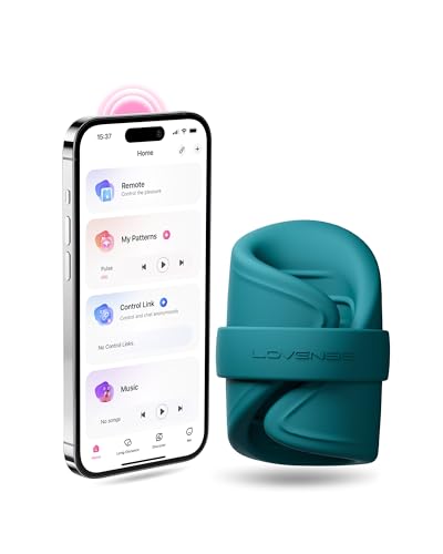 LOVENSE Gush Penis Ring Vibrator, Flexible Silicone Vibrating Cock Ring for Men, Wearable Cock Sleeve Massager Long-Distance Bluetooth Remote Reach with Music Sync, Partner & App Control