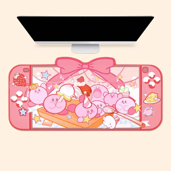 Dessert Kirby Keyboard Mat Pink Cute Kirby Mousepad