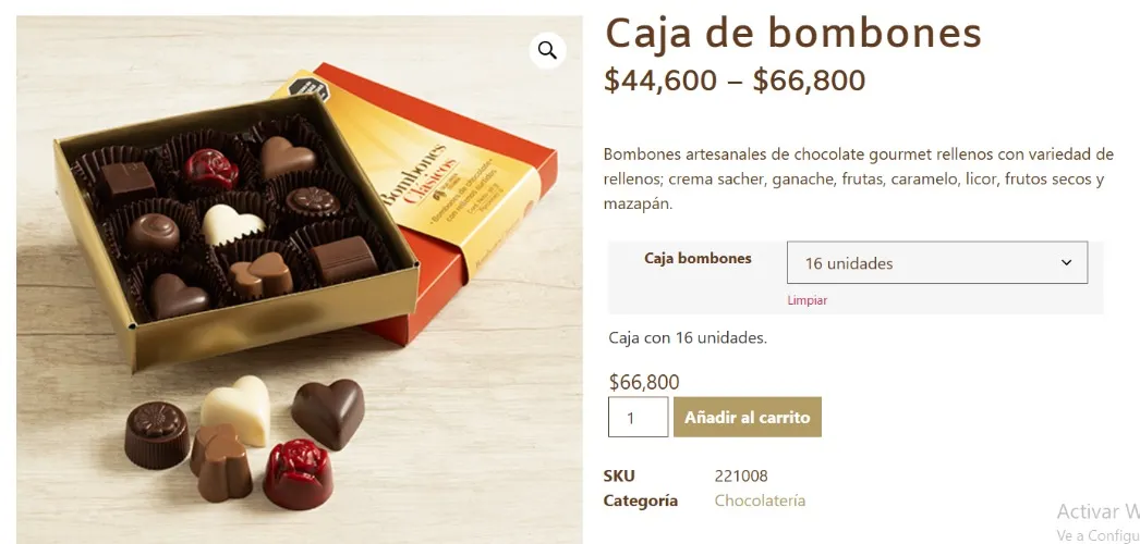 Caja de bombones – Repostería Astor